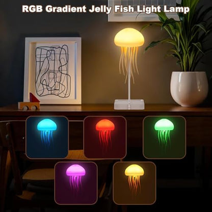 Jellyfish LED Night Light – 7-Color Changing Lamp | ABS Baby Room Decor, Kids Night Lamp with Hanging & Base Night Lamp (Jellyfish)|B0FNMHVYJY