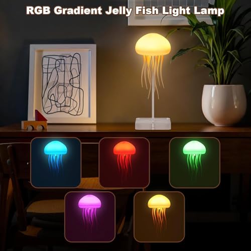 Jellyfish LED Night Light – 7-Color Changing Lamp | ABS Baby Room Decor, Kids Night Lamp with Hanging & Base Night Lamp (Jellyfish)|B0FNMHVYJY