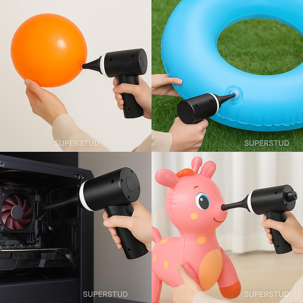 DDN_R_ Car Vacuum Cleaner 3 in 1 with 3 Attachments & Blower | Cordless Handheld Vacuum Cleaner for Wet & Dry Cleaning for Home/Office/Car/Keyboard/Travel/Sofa/Office