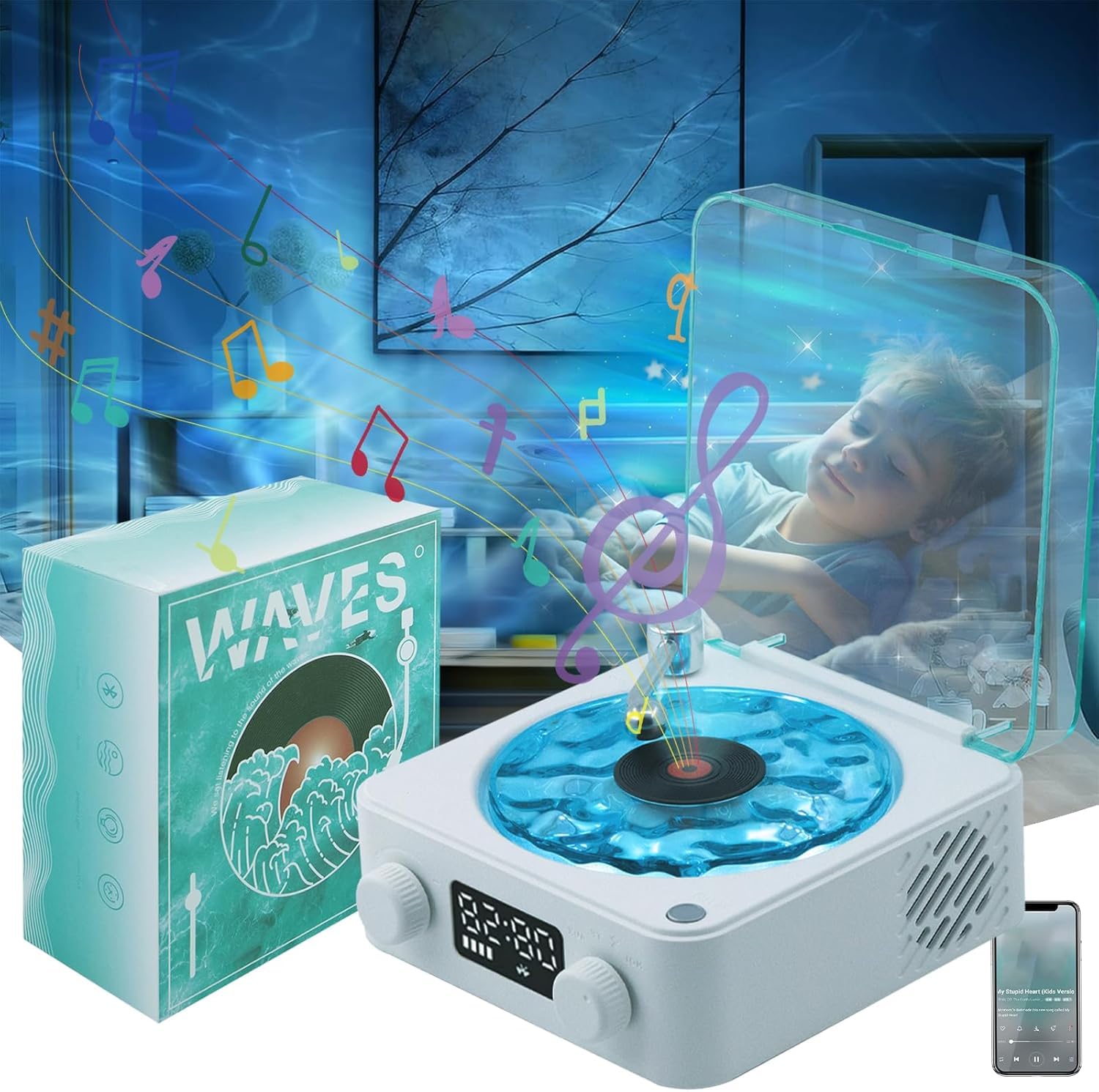 Retro Waves Bluetooth Speaker Clock