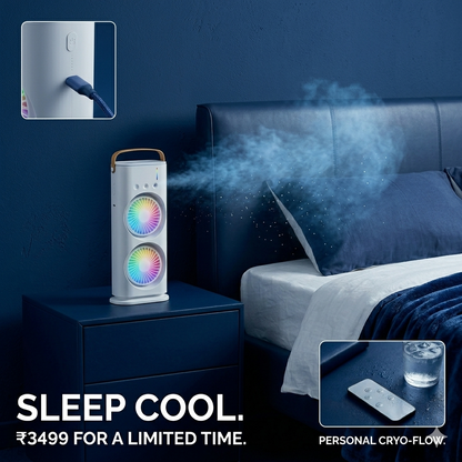 Mezzo Mini Air Cooler with Mist & LED ❄️💡 | Portable Cooling Fan